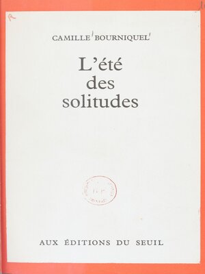 cover image of L'été des solitudes